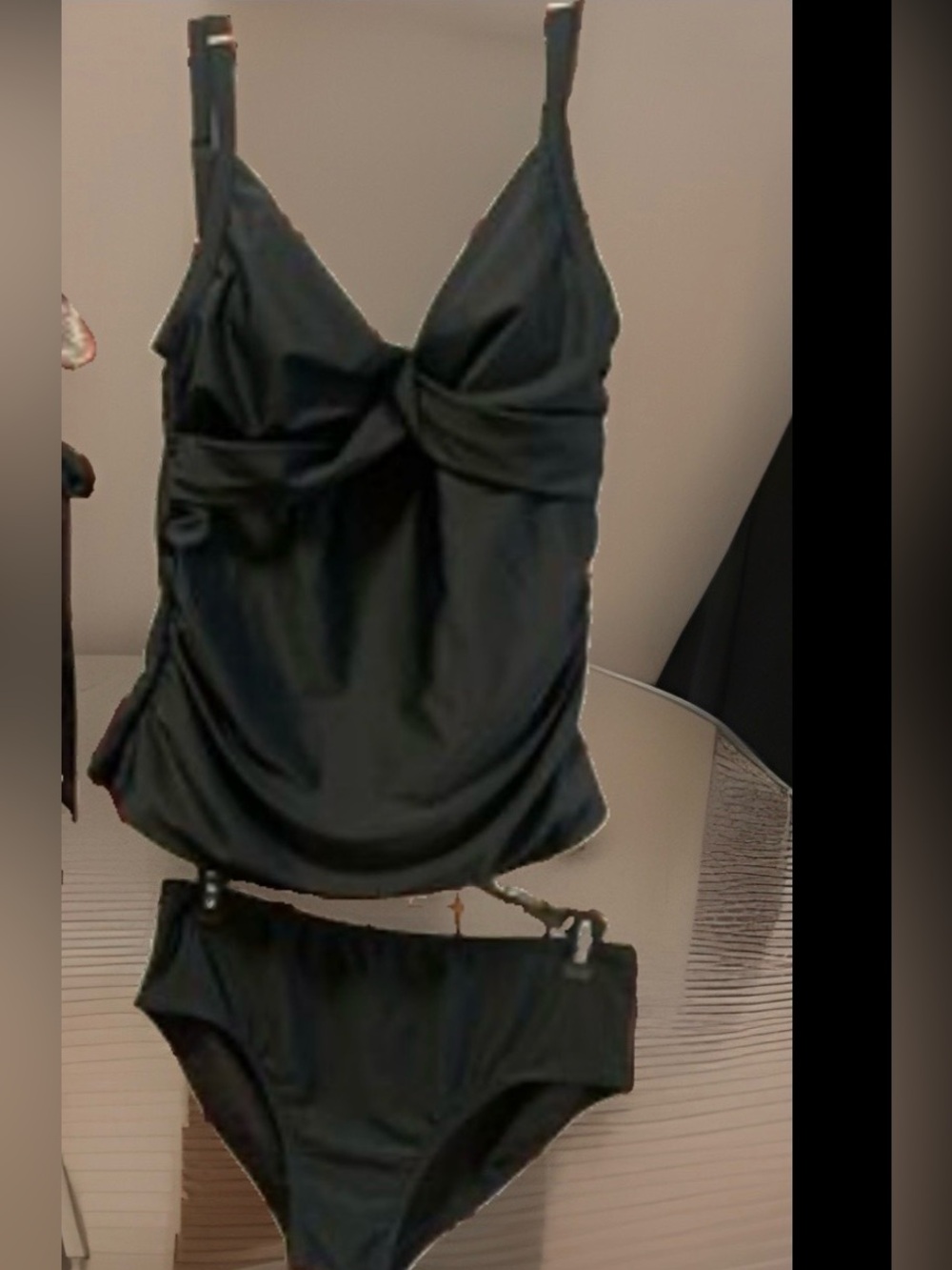 Women’s Black Tankini 3 -Pieces Swimsuit - Classic Black